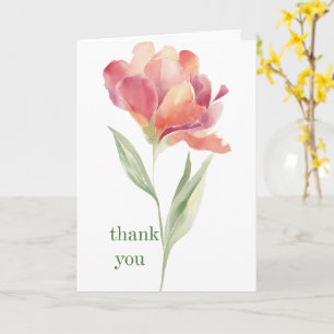 Carte  Remerciement floral rose