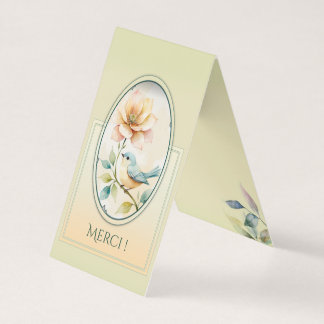 carte remerciement oiseau tendre