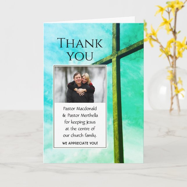 Carte Remerciement Personnalisé Photo pour Pasteur Appre (Fleur jaune)