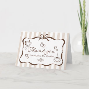 Carte Remerciement pour une Baby Shower autour du Café "