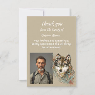 Carte Remerciement Sympathie Aquarelle Art Loup