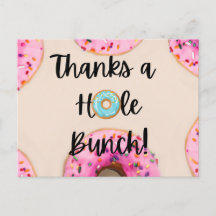 Carte Remerciements à thème Donut