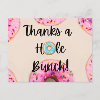 Carte Remerciements à thème Donut