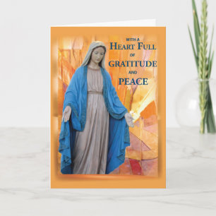 Carte Remerciements de condoléances catholiques Marie av
