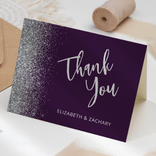 Carte Remerciements de mariage en écriture scintillante 