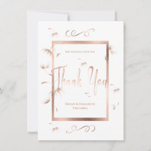 Carte Remerciements de mariage Rose Gold Pissenlit Mouss