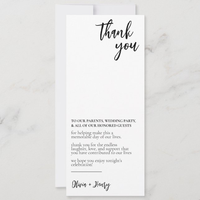 Carte Remerciements pour mariage (Devant)