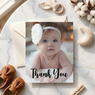 Carte Remerciements pour une Baby Shower Moderne avec Ph
