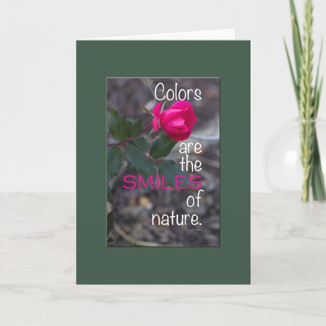 Carte Remettez-vous Single Rose Rose Photo Bordure Verte (Devant)