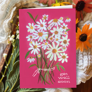 Carte REMETTEZ-VOUS VITE Bouquet de pâquerettes Personna