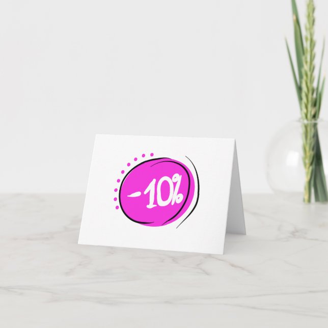 Carte Remise de 10%. Promotion, bonus, affaires, prix (Devant)