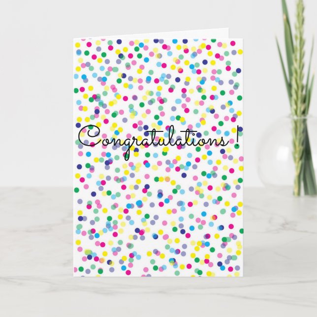 Carte Remise de Confetti Félicats (Devant)
