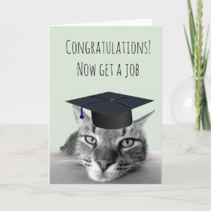 Carte Remise de diplômes Félicitations Chat en colère Hu