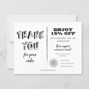 Carte Remise de remerciement vintage pour commande