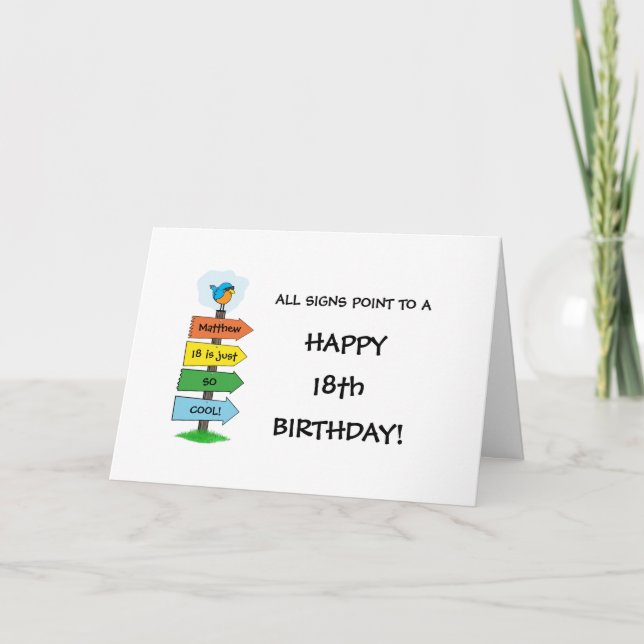 Carte Remplissez Les Signes Amusants 18ème Anniversaire  (Devant)