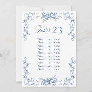 Carte Renaissance Ornate Dusty Blue Seating Chart