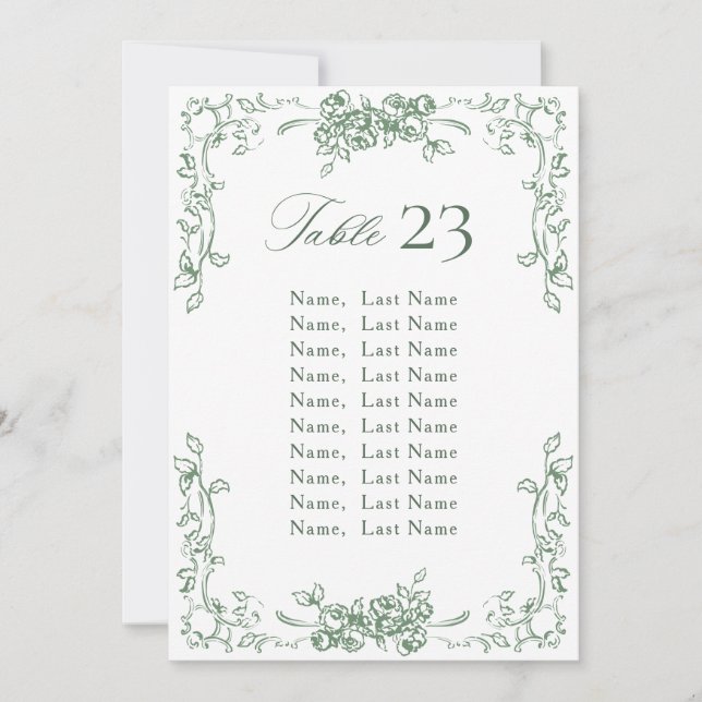Carte Renaissance Ornate Sage Green (Devant)