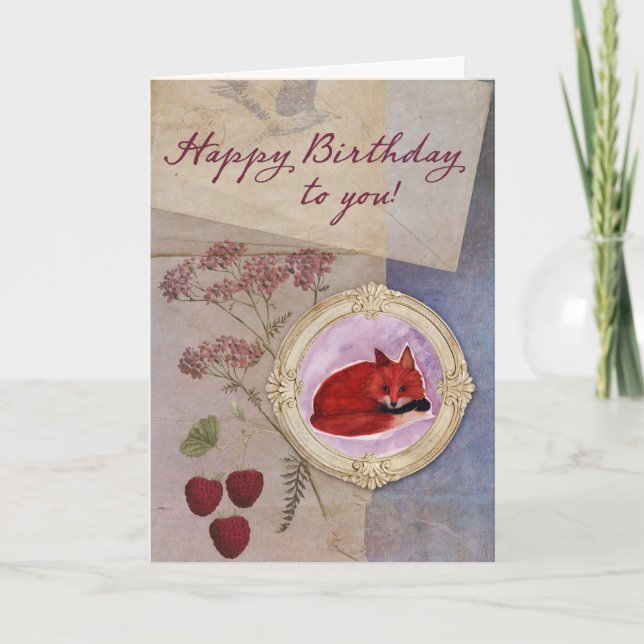 Carte Renard Anniversaire (Devant)