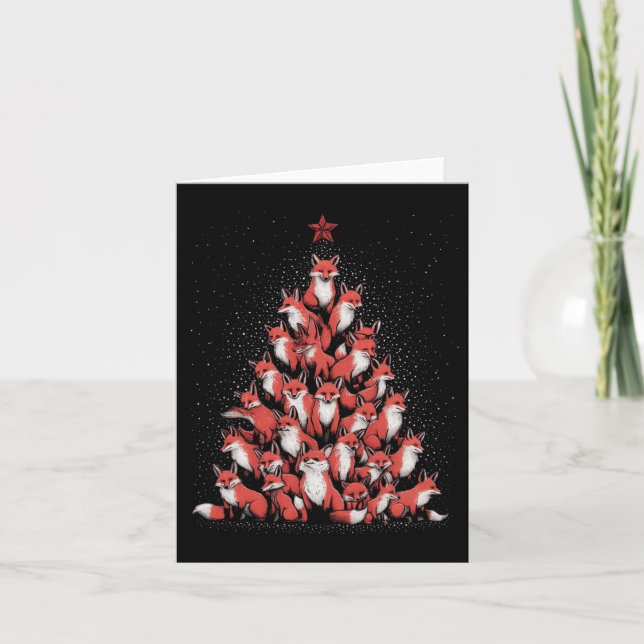 Carte Renard Arbre de Noël Fox Xmas Arbre Femmes &amp; G (Devant)