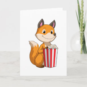Carte Renard avec Popcorn