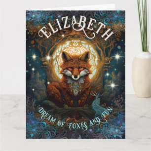 Carte Renard celtique Moonlit Personnalisé Enchanteur Fo