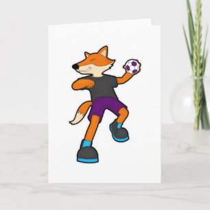 Carte Renard chez joueur de handball avec ballon de hand