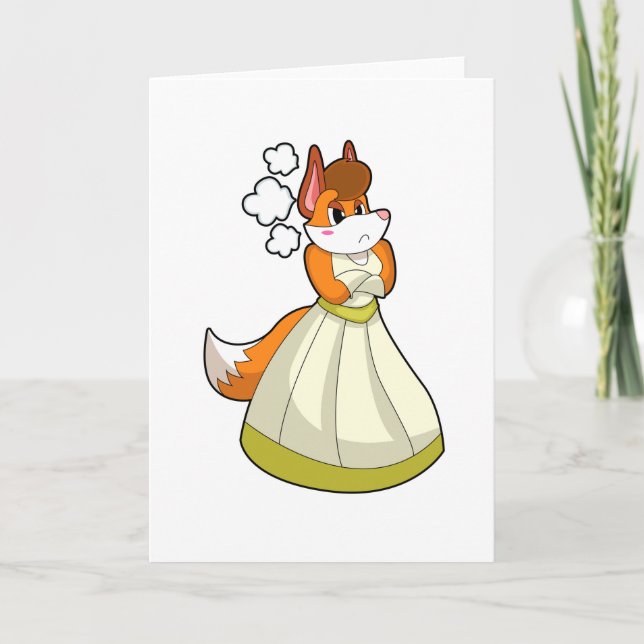 Carte Renard comme mariée avec robe Mariage.PNG (Devant)