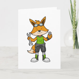 Carte Renard comme Mécanique avec clé & noix