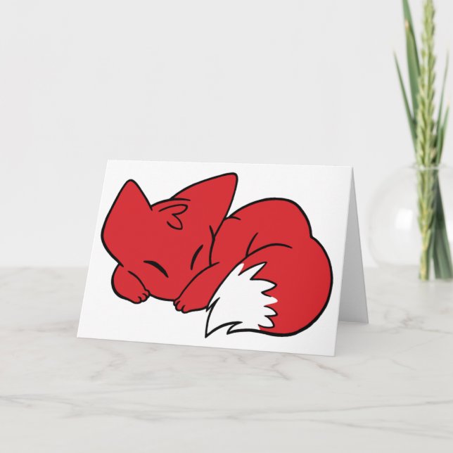 Carte Renard couché (Devant)