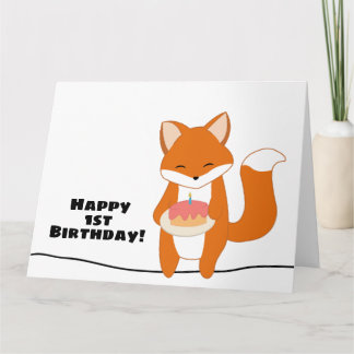Carte Renard d'anniversaire