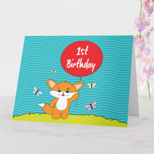 Carte Renard d'anniversaire - 1er anniversaire