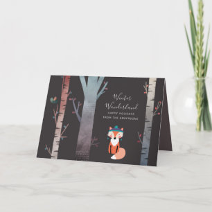 Carte Renard d'hiver Vacances de Noël modernes sur mesur