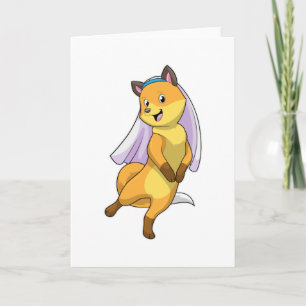 Carte Renard en mariée avec Voile