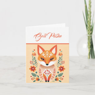 Carte Renard nordique Orange Jaune Bleu Dieu Påske