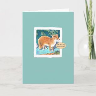 Carte Renard rouge en Turquoise de Redhead Anniversaire