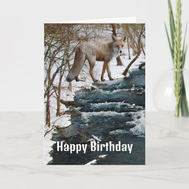 Carte Renard rouge par Creek Saison d'hiver Anniversaire (Devant)