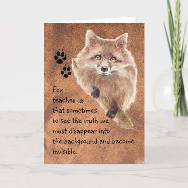 Carte Renard, Totem animal, Guide de l'esprit, Symbole (Devant)