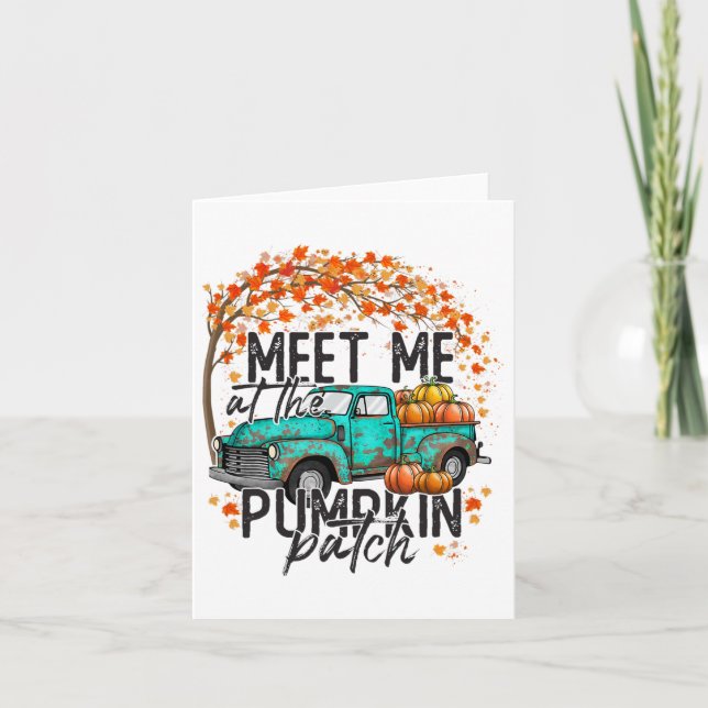 Carte Rencontre-moi au patch de citrouille automne Fall  (Devant)