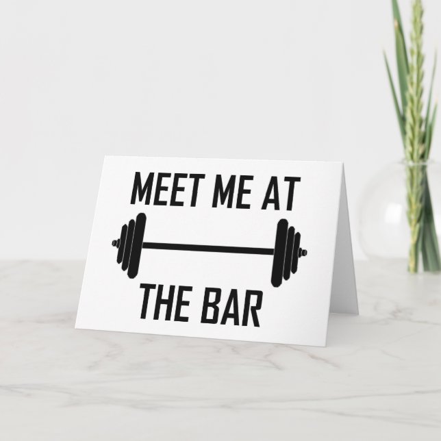 Carte Rencontrez-moi au bar avec une citation drôle (Devant)