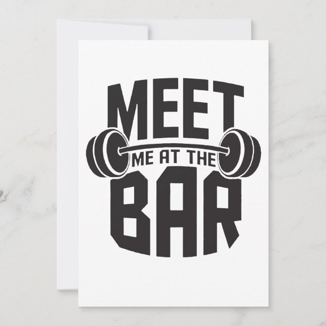 Carte Rencontrez-Moi Au Bar Poids Lifting Deadlift Dumbb (Devant)