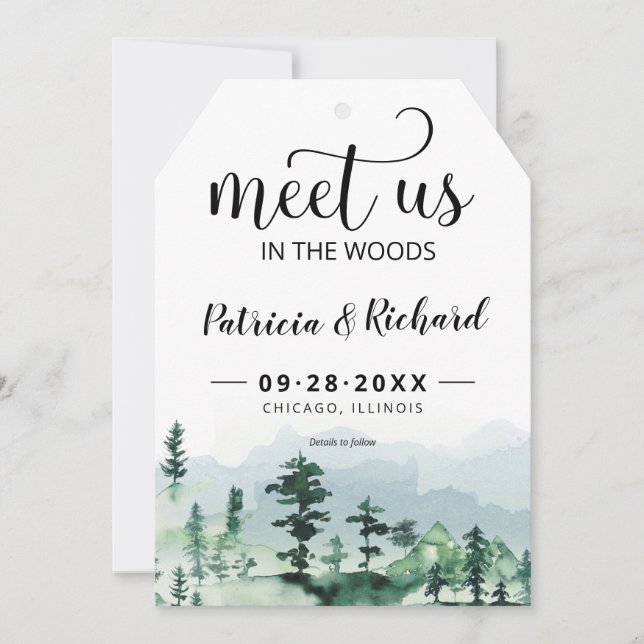 Carte Rencontrez-Nous Dans Les Bois Mariage Extérieur Éc (Devant)