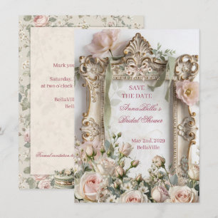 Carte Rendez-vous romantique de shower de mariage   Rose