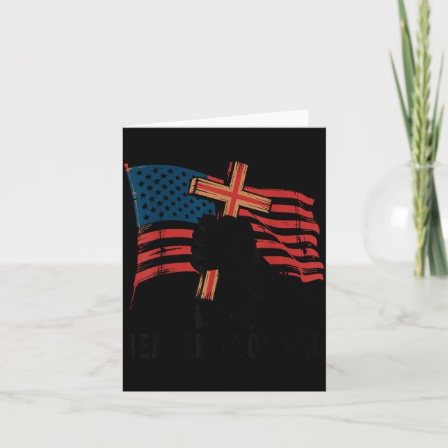 Carte Rendre le ciel bondé Croix chrétienne patriotique  (Devant)
