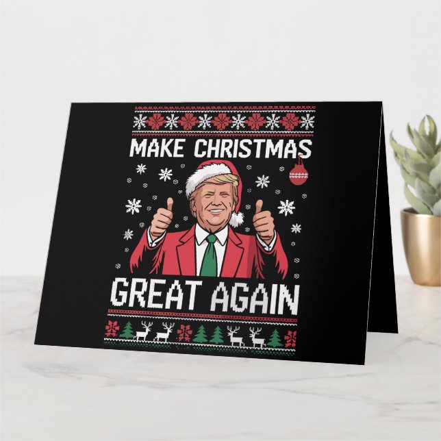 Carte Rendre Noël grand à nouveau Pyjamas Trump mauvais  (Petite plante)