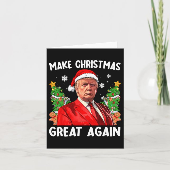 Carte Rendre Noël super à nouveau drôle Père Noël Trump  (Devant)
