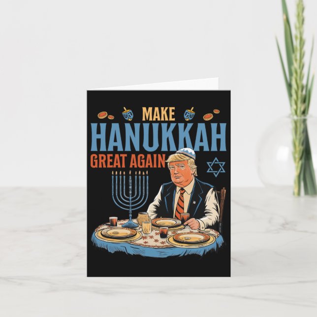 Carte Rendre sa grandeur à Hanoukka Trump Chanukkah Juif (Devant)