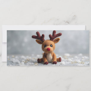 Carte Renne Rudolphe peluche mignonne
