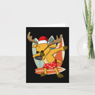 Carte Renneur Dabbing Noël en été Garçon Fête de Noël