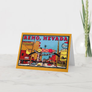 Carte Reno Nevada Art Vintage  