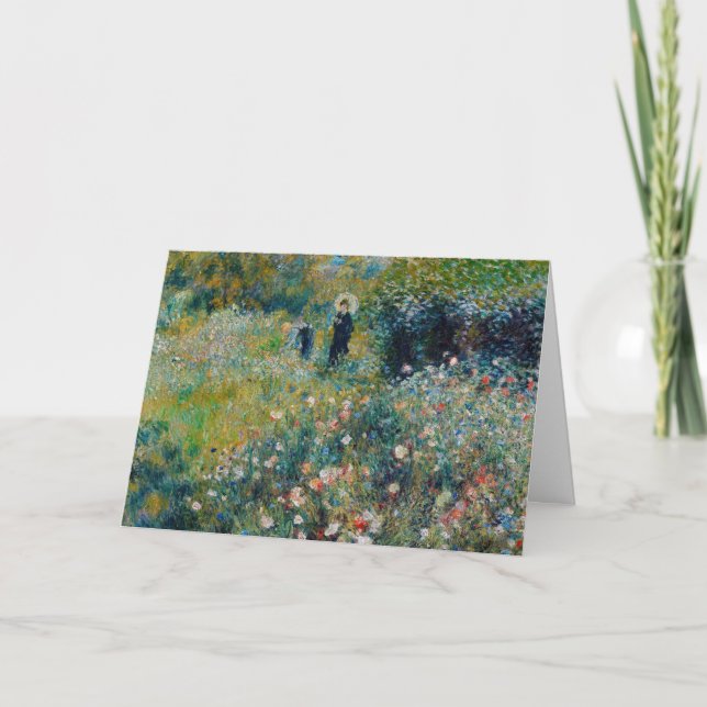 Carte Renoir - Femme avec un parasol dans un jardin (Devant)